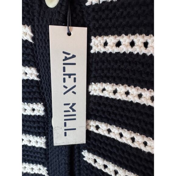 ALEX MILL Women's Hailey Stripe Cardigan Hailey Cardigan Navy/Ivory NWT L $185 - Picture 10 of 11